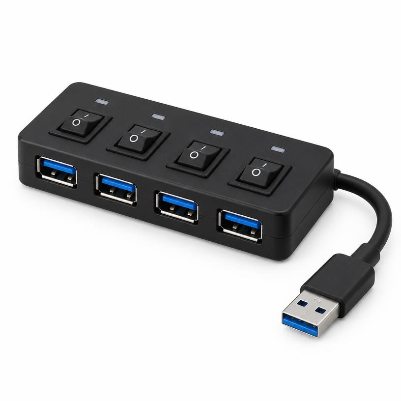 Hub USB 3.0 de 4 Portas com Chave